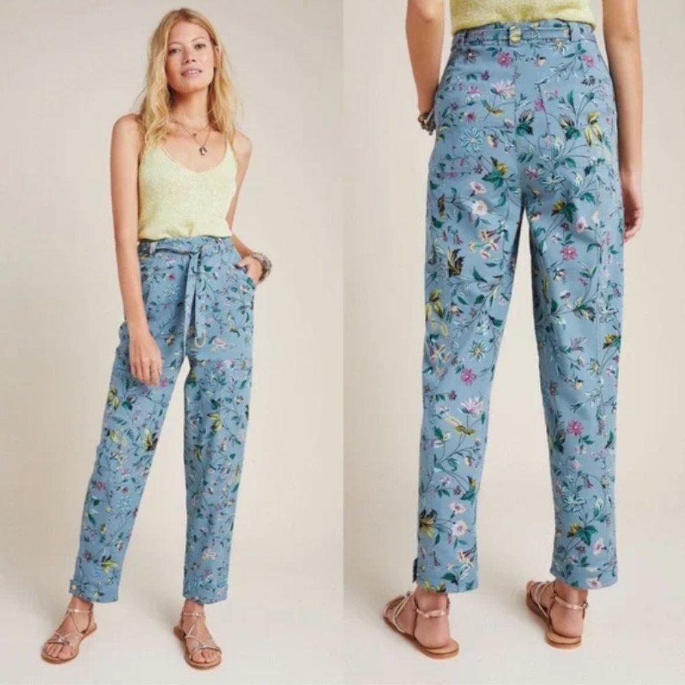 Anthropologie Victoria Floral Cargo Pants